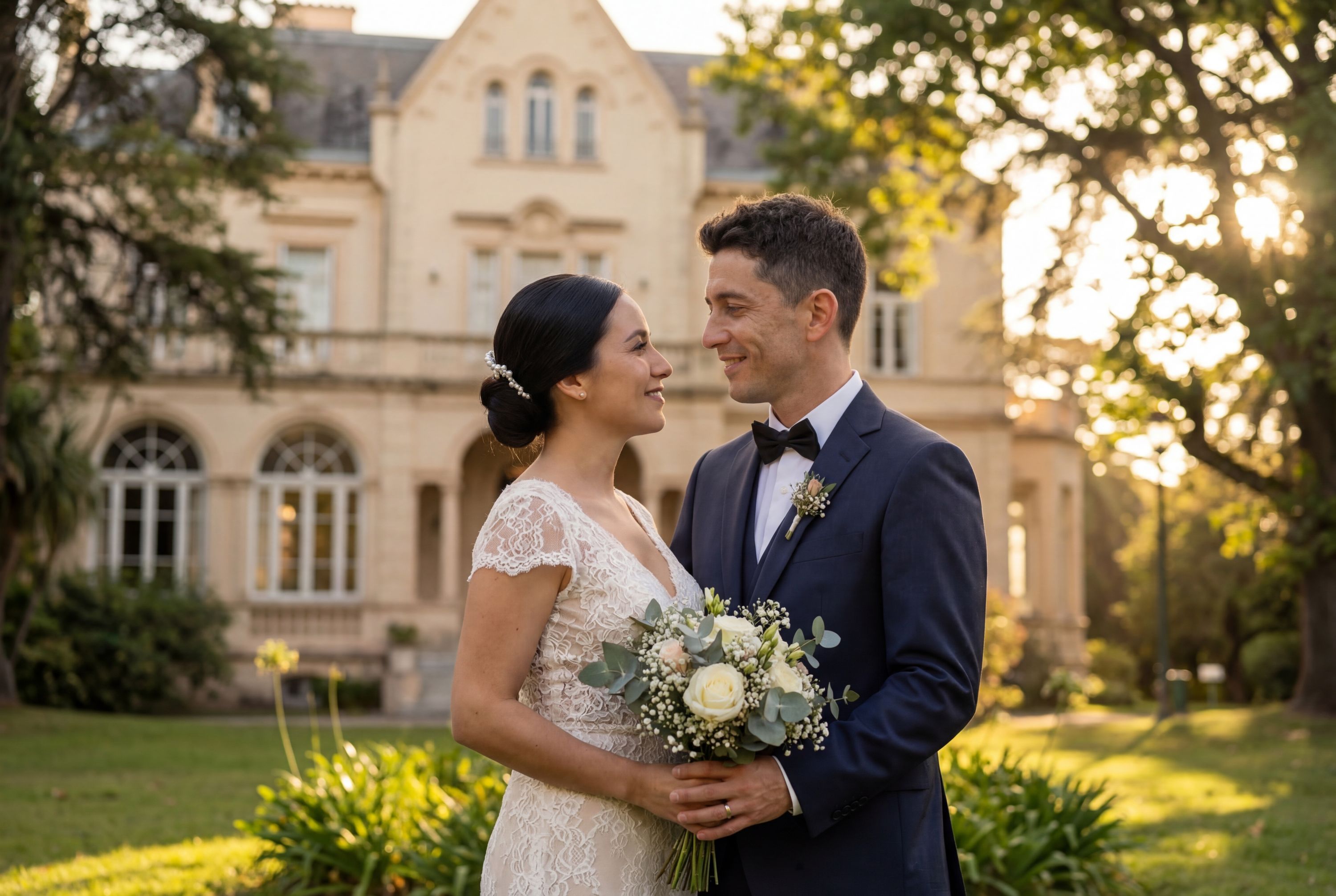 Mar del Plata wedding photography — couple at Torreón del Monje