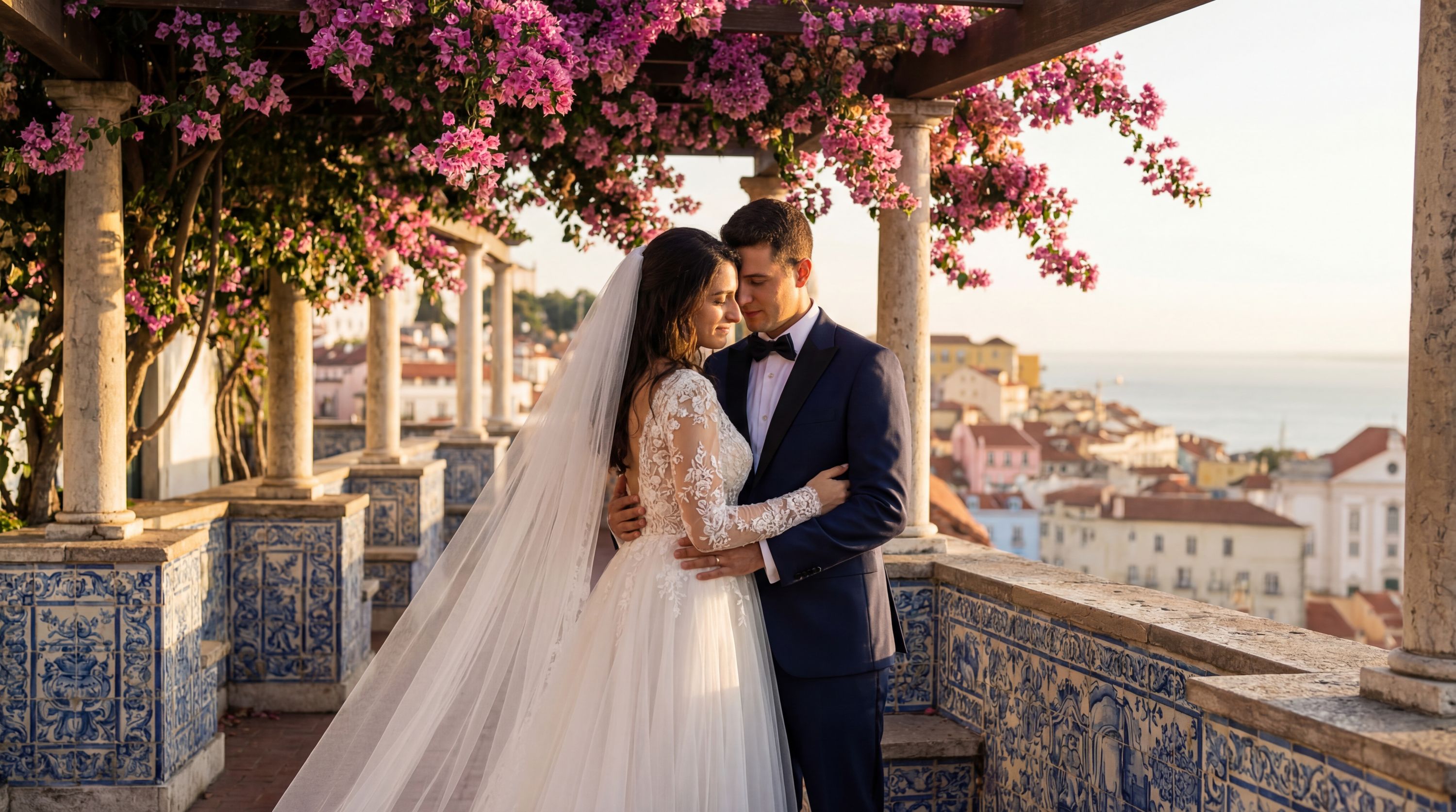 Miradouro de Santa Luzia wedding photography Lisbon 