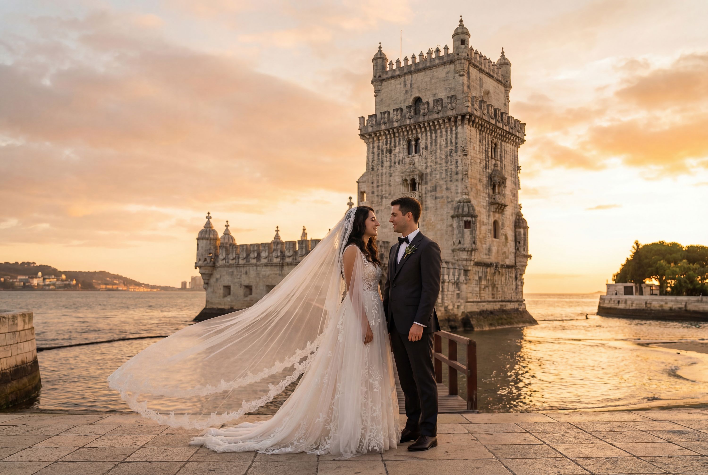 Torre de Belém wedding photography Lisbon 
