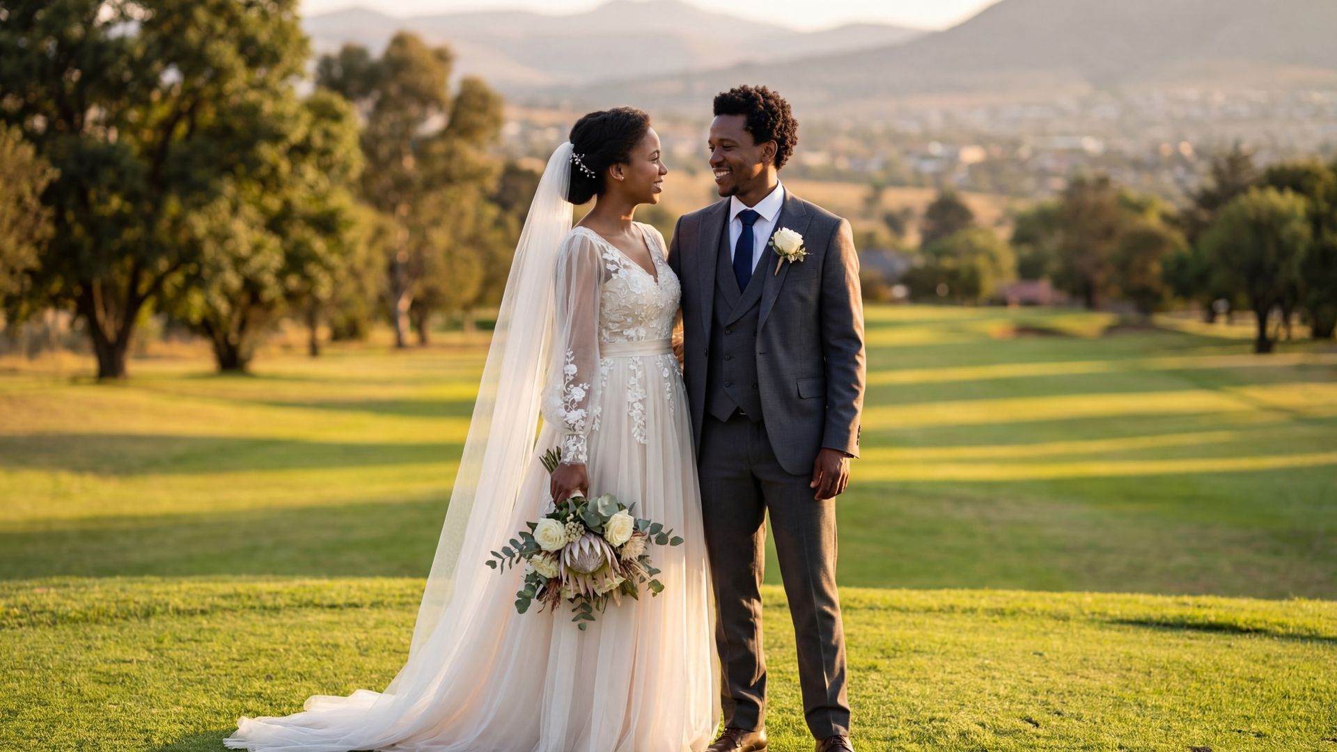 Maseru wedding photography — couple at the iconic Thaba Bosiu mountain fortress