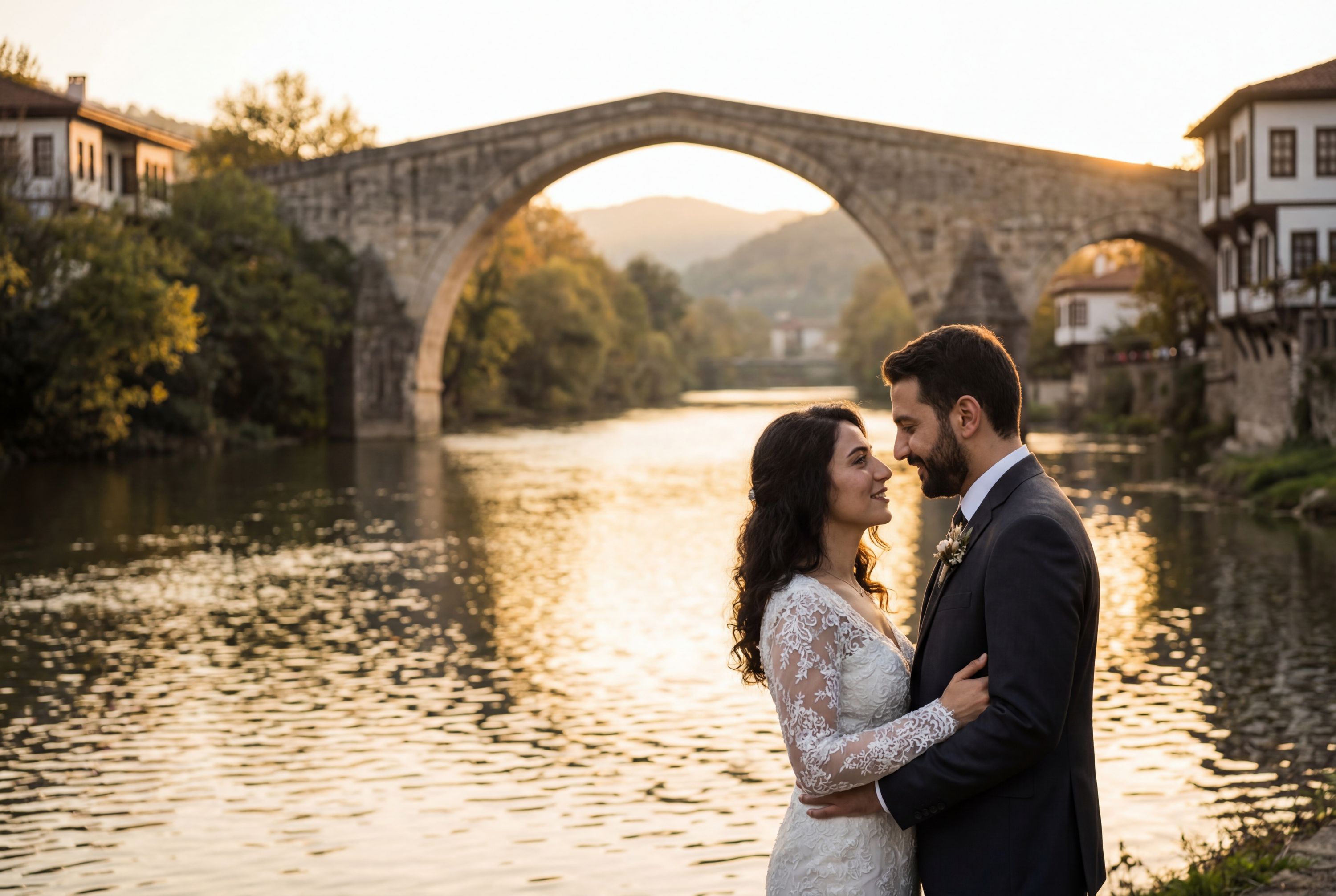 Bartın River and Kemer Köprü (Arch Bridge) wedding photography Bartın 