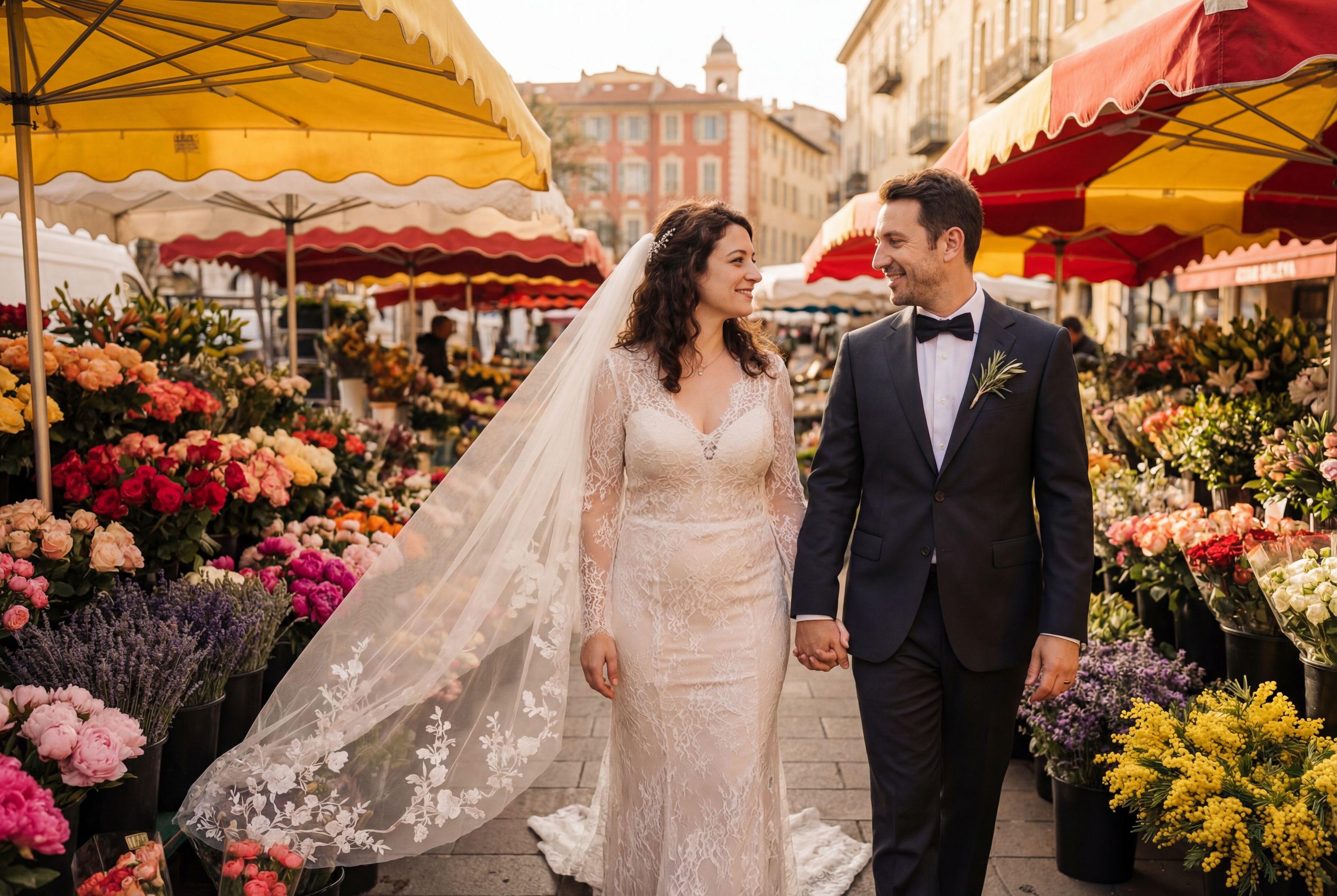 Cours Saleya Flower Market wedding photography Nice 