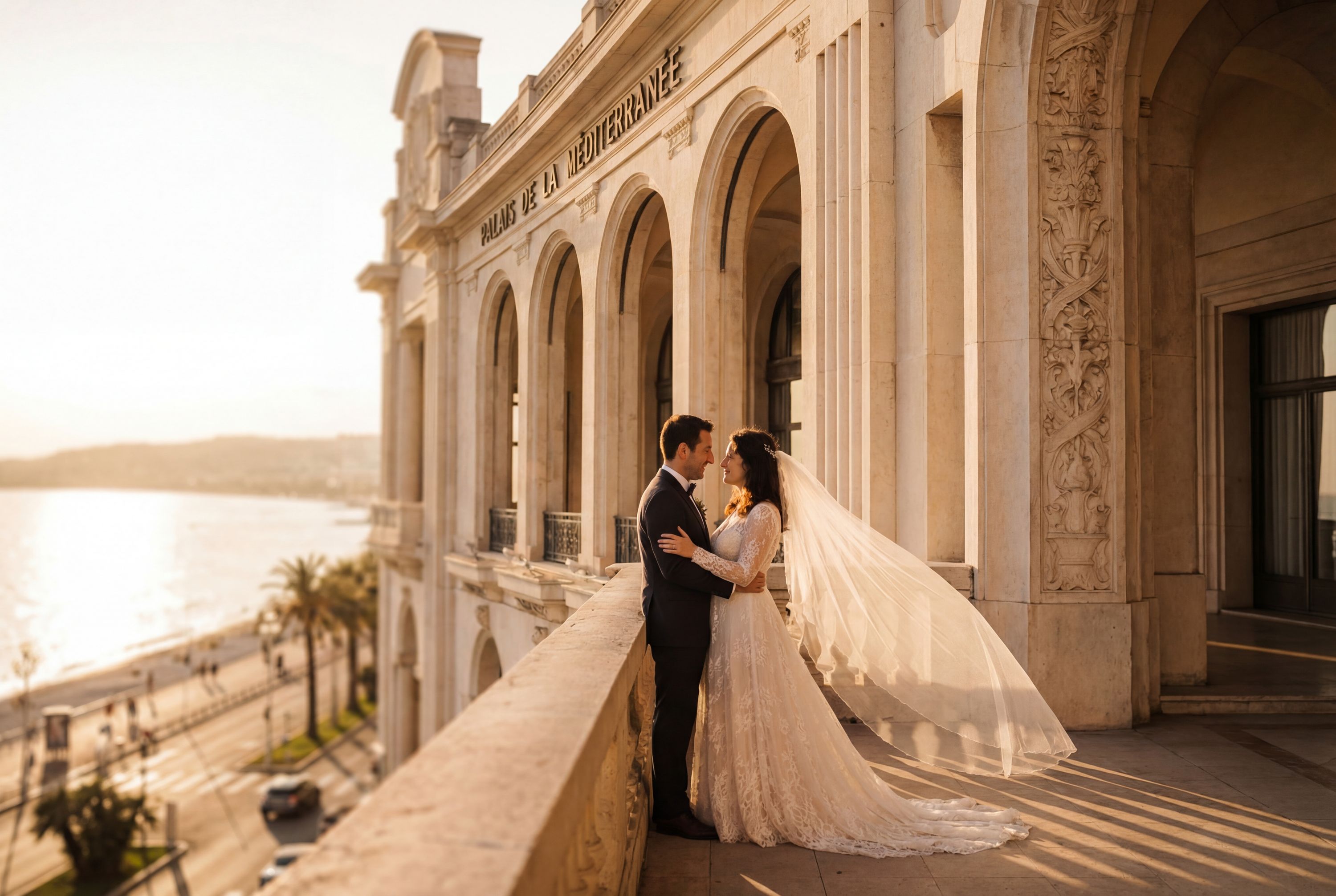 Palais de la Méditerranée wedding photography Nice 
