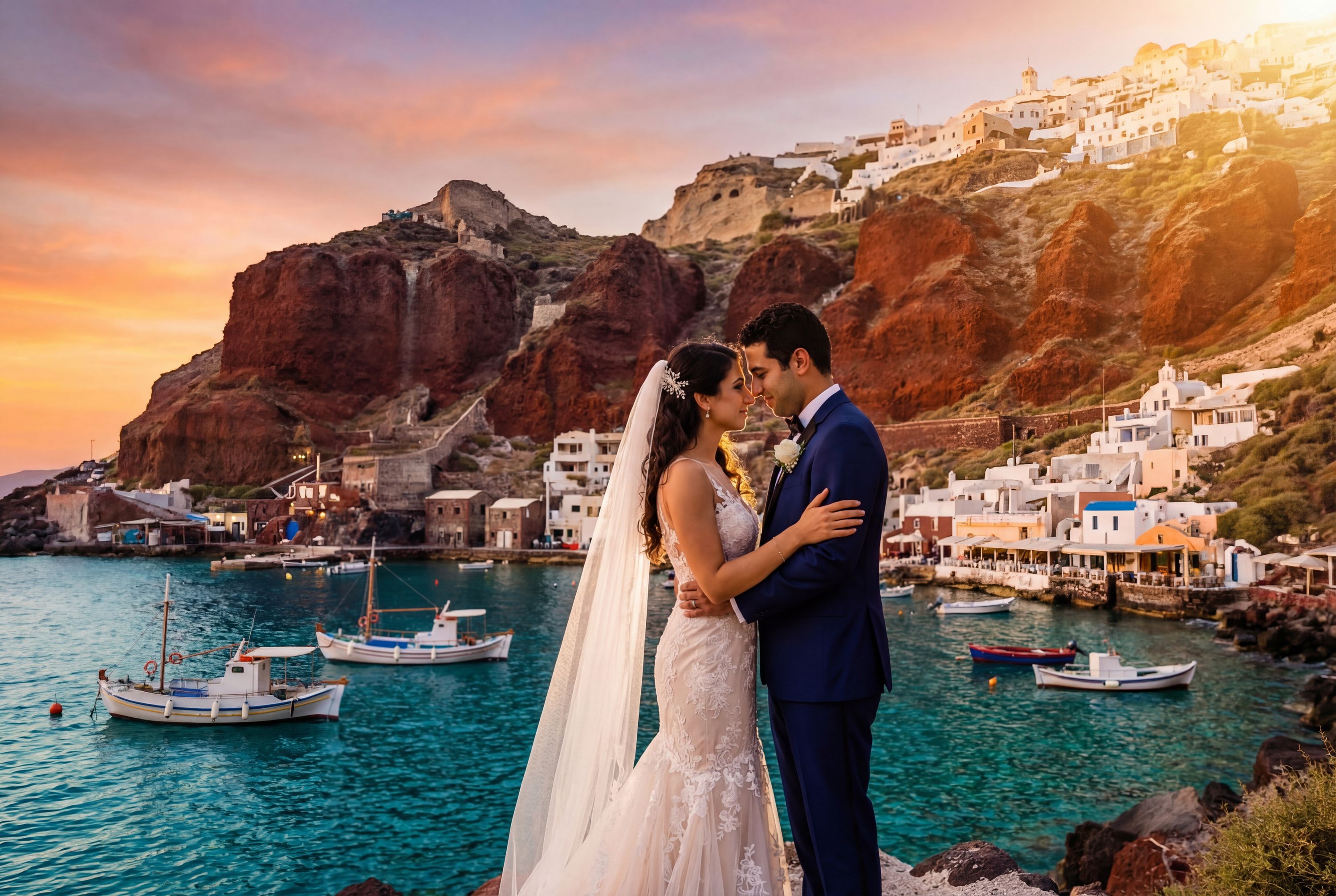Ammoudi Bay wedding photography Santorini 