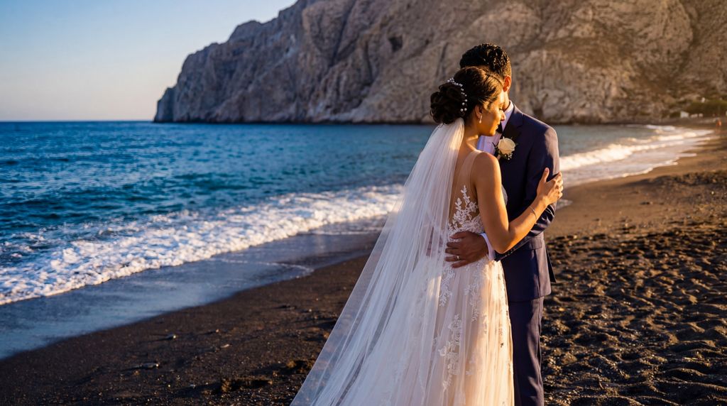 Perissa Beach (Black Sand) wedding photography, Santorini, Perissa Beach (Black Sand) wedding photography, Santorini,