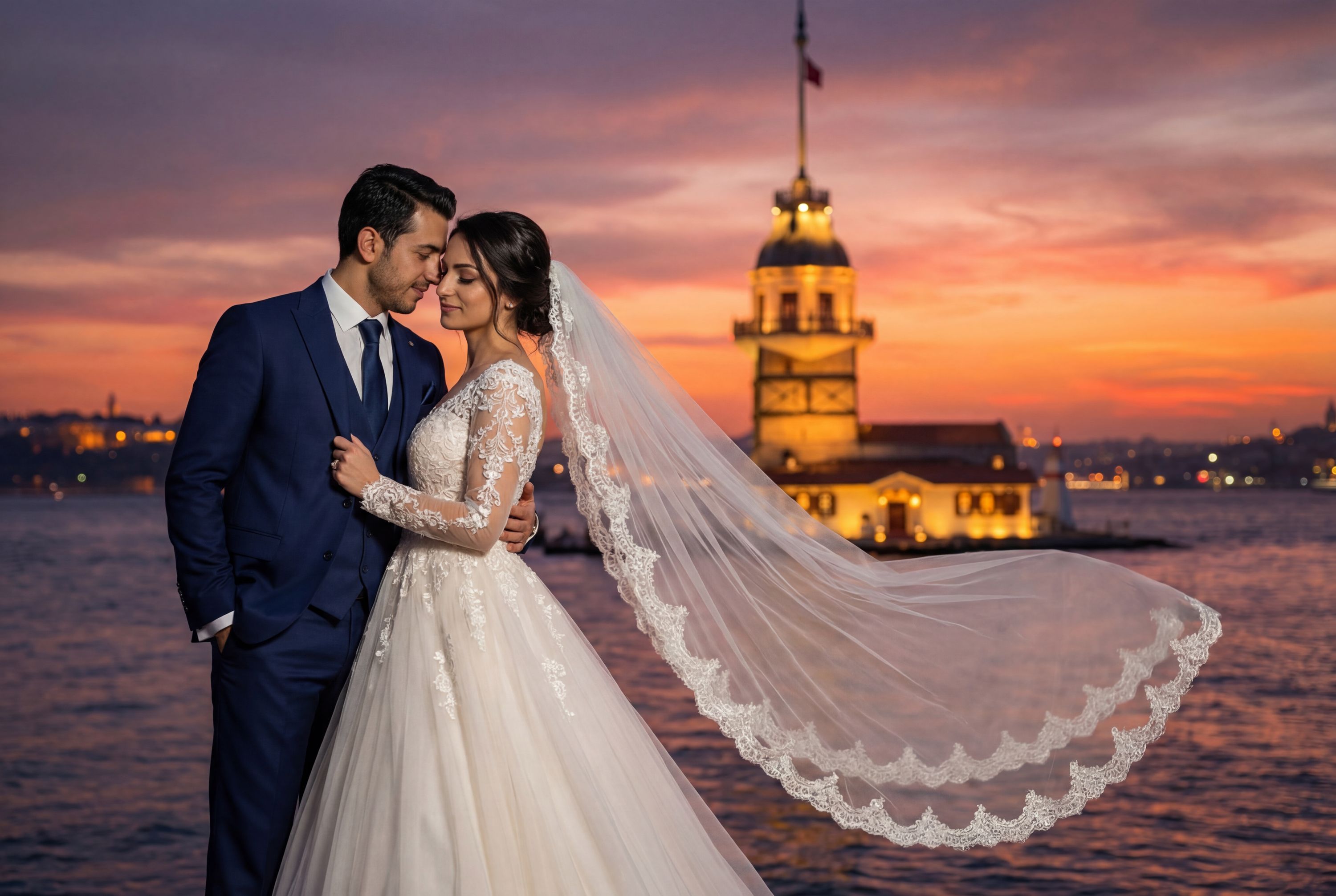 Maiden's Tower (Kız Kulesi) Viewpoint wedding photography Istanbul 